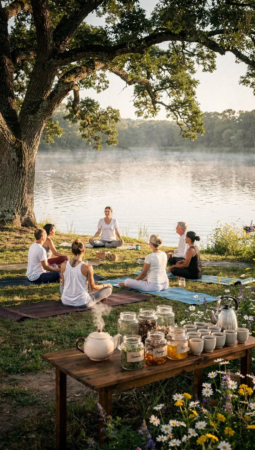 Mirisna šalica čaja u opuštajućem ambijentu prirode